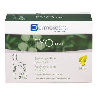 Dermoscent (Дермосент) PYOspot Spot-on - Антибактериальные капли на холке для собак - до 10 кг (4х0,6 мл) 24101 фото