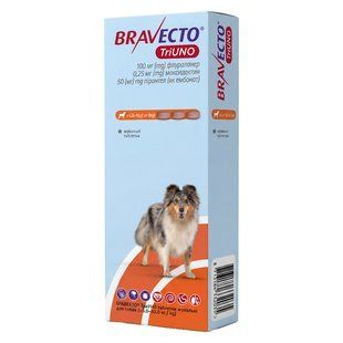 BRAVECTO TRIUNO 100MG (БРАВЕКТО ТРИУНО ТРИ ЖУВАЛЬНІ ТАБЛЕТКИ ДЛЯ СОБАК 5,0-10,0 КГ) MSD241127 фото