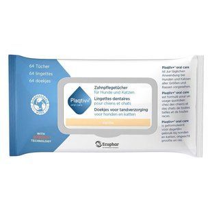 Стоматологические салфетки для собак и кошек Plaqtiv+ Dental Wipes, 64 шт 8885 фото