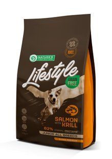Сухой беззерновой корм с лососем и крилем для юниоров всех пород Lifestyle Grain Free Salmon with Krill Junior All Breeds 1,5кг NPLS45686 фото