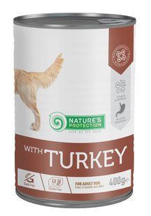 Влажный корм для взрослых собак с индюшкой Nature's Protection Nature&rsquo;s Protection with Turkey 400 г KIK45601 фото