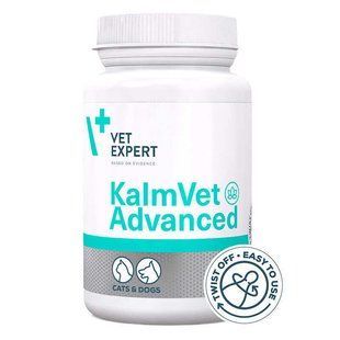 VetExpert (ВетЭксперт) KalmVet Advanced - Пищевая добавка быстрого действия для уменьшения стресса у кошек и собак - 60 шт VET21202 фото