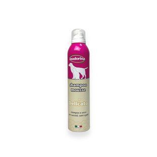 Сухой шампунь-мус для собак и кошек для деликатного очищения Inodorina Shampoo Mousse Delicato 300 мл 240.0020.001 фото