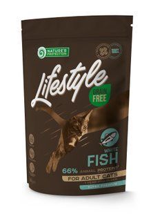 Сухой беззерновой корм для взрослых кошек с белой рыбой Lifestyle Grain Free White Fish Adult Cat 400г NPLS45958 фото