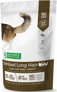 Сухой корм для длинношерстных взрослых кошек после стерлизации Nature's Protection Sterilised Long Hair 400g NPS45778 фото